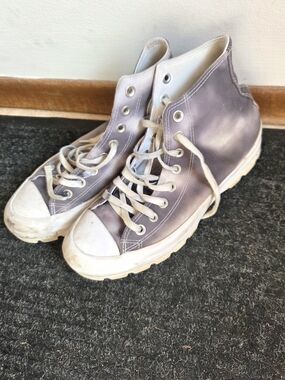 Converse All Star Platform Canvas Sneakers in Grey/ White